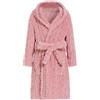 JiAmy Accappatoio per ragazze con cappuccio in pile, caldo e morbido, vestito per bambini in spugna Fuzzy, 4-14 anni, rosso rose, 4-6 Jahre