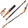 FANTASK Sega elettrica con testa regolabile, 212-286 cm, 11 m/s, 750 W, multiangolo, alluminio, motosega professionale, per cortile, giardino (arancione)