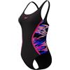 Speedo Hyperboom Splice Muscleback One Piece Costume da Bagno per Donna, Nero, 36