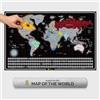 Giallobus - Mappa del mondo da grattare - Carta Patinata - 68L x 43,5l cm - 01 - GlowMap - Idee regalo - Grattabile con bandiere - argento