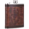 TOX TANEAXON TANEAXON - Fiaschetta per Liquori da Whisky in Pelle di Coccodrillo, in Acciaio inox, 18 oz/510 ml, Marrone