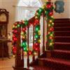 AONAT Ghirlanda Natalizia con Luci LED 4.5 m, Ghirlanda di Natale Artificiale a Batteria, Decorazione Interni ed Esterni per Scala e Camino