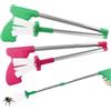 WANDGU Acchiaragni Extra Lungo 80cm: 2 Pezzi Acchiaragni con Manico, Acchiaragni Portatile, Acchiaragni Pieghevole, Acchiaragni per Catturare e Rimuovere in Sicurezza, Verde + Rosa