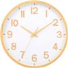 Moiubik Orologio da parete silenzioso, senza ticchettio, moderno, funzionamento a batteria, per casa, soggiorno, camera da letto, cucina, ufficio, decorazione da parete (texture gialla, 25 cm)