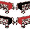 APUXXJUPA 4 tovaglie da casinò rosse e nere da poker, tovaglia da gioco per feste a tema casinò, articolo di compleanno
