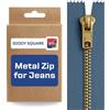 Giddy Square Chiusura lampo in metallo blu per jeans in denim da 6 (15 cm) - Cerniera durevole per denim e tessuti pesanti - Ottima per cucito e riparazione di abbigliamento - Giddy Square