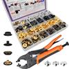 SUNAROC Bottoni A Pressione Metallo+Pinza, 100 Set Di Bottoni Automatici A Pressione 15 Mm Per Riparazione Di Coperture Di Barche, Tela, Cucito, Teloni