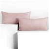 DecoKing Set di 2 federe 40 x 120 * 2 cm, jersey 100% cotone pettinato, chiusura a cerniera Lilla Amber