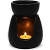 WD&CD Bruciatore di Oli Essenziali, Brucia Essenze Ceramica Bruciatori per oli Essenziali Diffusore di Oli Essenziali per Casa Camera da Letto/Decorazione, Nero