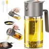 Rusudiy Oliera 2-in-1 Spruzzatore Olio e Dosatore Olio - Spruzzino Olio per Friggitrice Aria, Cucina, Insalata, Barbecue, Friggitrice ad Aria, Accessori Cucina, Anti-Goccia, 550 ml (Grigio caffè)