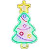 TRIXES Insegna luminosa LED al neon a forma di albero di Natale - Grande 40 cm - Decorazione murale retrò - Decorazione festiva sospesa - Alimentazione USB