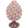 Sicilia Bedda - Pigna Siciliana con Piede Decorato - Modello Maioliche - Ceramica di Caltagirone (Altezza 22 x 13, Rosa)