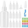 Ferenando 12 Pezzi Bottiglia Squeeze di Plastica, 60ml Riutilizzabili Squeeze Bottle, Bottiglie per Squeeze con Tappi, Vuote Condimento Dispenser per Ketchup, Senape, Olio d'oliva, Mayo