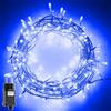 H HANSEL HOME Catena Luminsa Natale Esterno e Interno, Luci Albero di Natale con 8 modalità di illuminazione Impermeabile IP44, Luci LED Natalizie Cavo Trasparente (Luce Blu, 140 Led 7M)
