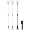 REV - Lampade solari per esterni - Set da 3 pezzi - Altezza 80 cm - 3000 K - 3 lm - Decorazione ideale da giardino - IP44 (bianco)