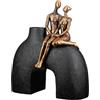 Casablanca modernes Design Casablanca - Vaso Movimento, in resina, colore: nero, effetto metallizzato, larghezza 23 cm, forma uomo e donna
