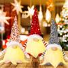 MplehDa Gnomo di Natale illuminato, 3 pezzi, decorazione natalizia con luce, gnomo di Natale in peluche, decorazione natalizia senza volto, gnomo svedese