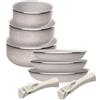 San Ignacio Set di 6 pezzi: 3 padelle Ø18Ø20Ø24cm e 3 pentole Ø16Ø18Ø20cm in alluminio pressato con rivestimento ILAG con 2 manici estraibili