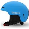 Gudook Casco da sci da donna e uomo, per sci, snowboard, con sistema di ventilazione, casco da neve per adulti e ragazzi (blu opaco, M (54-57 cm)