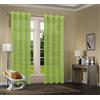 Primavera Uni 20332CN - Set di 2 tende trasparenti in voile con occhielli, altezza x larghezza 245 x 140 cm, con chiusura al piombo, colore: Verde mela