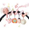 Vicloon Giocattolo a Spirale Passeggino Neonato, Giochi Passeggino Neonati Regalo per 0 3 6 Mesi, Passeggino Educativo Spirale di Peluche Neonato, Elefante Rosa
