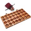 LOGOPLAY Hus - Bao - Kalaha - Gioco di fagioli - Gioco di conchiglie - Gioco di gemme in legno di samena con elegante chiusura in metallo dorato con pietre preziose