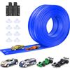 KETIEE Pista per Auto 5M Include 4 Auto: KETIEE Flessibile Rampa Giocattolo Portatile per Salti Loops per Track 1/64 Car per Età 3+, Blu