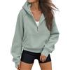 AUTOMET Felpe con Cappuccio da Donna Felpe con Mezza Zip Giacche in Pile Top Pullover Oversize Abiti Autunnali 2025 Vestiti di Moda Invernali, Grigio-Verde., Medium
