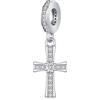 Friggem Croce Charms per Bracciali 925 Argento Sterling Croce Ciondolo Charm Bead Compatibili con Pandora e Bracciale e Collane Europeo, Regali per da Donna Mamma