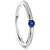 MIORE Anello di fidanzamento da donna con pietra preziosa zaffiro blu in oro bianco 9 carati 378