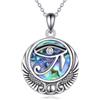 YFN Occhi di Horus Collana in argento sterling 925 egiziano pendente collana abalone conchiglia Egitto gioielli regali per donna