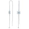 Bling Jewelry Clear Cubic Zirconia Congelato Inverno Festa Cz Lunga Catena Fiocco Di Neve Di Natale Threader Orecchini Per Le Donne Teen 925 Sterling Silver