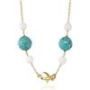 MISIS - Collana Donna con Stella in Argento 925 Placcato Oro 18kt - Pietre Agata - Made in Italy