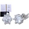 Halukakah Orecchini Donna in Moissanite D1,0 ct in Argento 925 Placcato Platino con Certificato,Punto Luce Tondo con Diamanti a 6 griffe,Pietra Centrale da 1 ct,per Matrimoni,Fidanzamenti e Compleanni