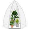 Ribelli Serra da Giardino φ160 x 180 cm, Serra da Balcone Invernale con Porta, Serra per Piante, Verdura, Fiori, Bianco, 501107