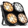 Fieryzeal COB LED Par Luce da Palcoscenico 400W, Pubblico Faro 2 in 1 Freddo Bianco Caldo Effetto Luce con COB Stroboscopio DMX512 Controllo vocale per Teatro Natale Discoteca Matrimonio