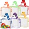 YIYAXIN 6Pcs Borsa Giocattoli Trasparente con Cerniera, Borse Cosmetici Viaggio Impermeabili PVC Spesso, Sacchetti Toilette Chiaro Portatili Riutilizzabili per Blocchi Costruzione Puzzle Neonati Spiaggia