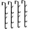 flintronic 4 ganci sopra la porta, 5 ganci sopra la porta, appendiabiti verticali sopra la porta, appendiabiti in acciaio inox resistente, per asciugamani da camera da letto, vestiti, cappelli, borse