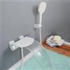 SHANFO Rubinetto Vasca da Bagno con Doccetta, Miscelatore Vasca da Bagno a Cascata, Rubinetto Doccia in Ottone, Bianco, 16Y6OK