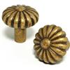 BEILEIOU Pomelli per armadietti in lega di zinco in ottone antico, maniglie classiche vintage per cassetti con design rotondo a forma di fiore, per cucina, armadio, bagno, cassettiera, armadietti (5