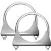 Glarks 2 morsetti a U in acciaio inox 304, 70 mm (2 - 3/4 pollici), design con flangia per tubo di scarico