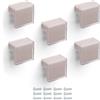 Poliplast - Set da 6 Maniglie, Design a quadrato, per Cucina, Armadio e Cassetti, Trasparente, Colore Visone, Art. 603