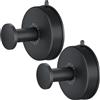 DGYB Set di 2 ganci a ventosa per doccia, in acciaio inox, rimovibili, per bagno, finestre, porte, pareti e ghirlande a ventosa, per appendere accappatoi, luffa, cappotti, colore nero