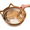 Generic 7WUNDERBAR Lettino per gatti lavabile Carrello rotondo, Ø 42 cm, altezza 15 cm, Posto letto per gatti in corde di cotone (A)