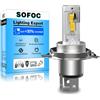 SOFOC H4 Lampadina 9003/HB2 Led 500% Più Luminosa Dell'Alogeno Faro Anabbagliante Giallo Per Moto/Auto DC 12V-18V 60W 4000Lm P43T Design Abbagliante/Anabbagliante 1Pcs
