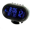 TOTMOX Termometro per auto LCD Orologio digitale 12-24V Multifunzionale Temperatura Voltmetro Gauge Orologio elettronico Monitor di allarme con 2 retroilluminazione
