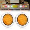 Biqing Rotondo Luci Posteriori per Rimorchio LED 24V, 4 Fanali LED Rimorchio 16LED Fanale Posteriore Freno Segnale di Girata Riflettore Luce per Camion,2pcs (Giallo)