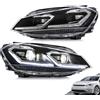 VLAND Motor VLAND Fari per Golf 7.5 Golf MK7.5 Alogena 2017-2020 [non per GTI/Xeno/R line], con indicatori dinamici, 1 coppia - Striscia argento