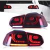 VLAND Motor VLAND LED Fanali posteriori per Golf 6 GTI TDI TSI R 2008-2013, Con indicatori di direzione dinamici, 1 coppia (Rosso e fumo)