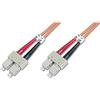 Digitus Cavo patch LWL OM2 - Cavo in fibra ottica da SC a SC da 10 m - LSZH - Duplex Multimode 50/125µ - 10 GBit/s - Arancione, OM2 - SC/SC